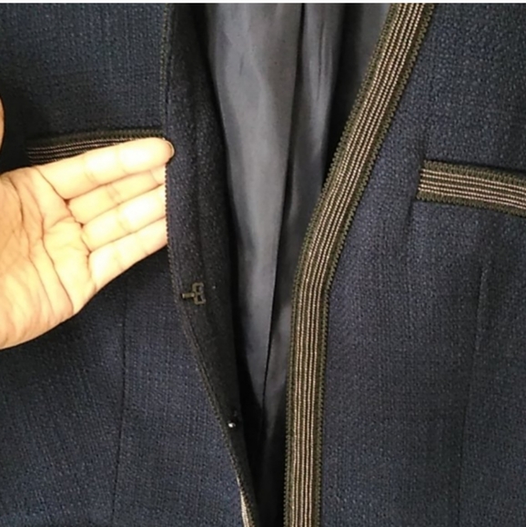 Karl Lagerfeld beautiful navy blue tweed dress - Picture 14 of 16